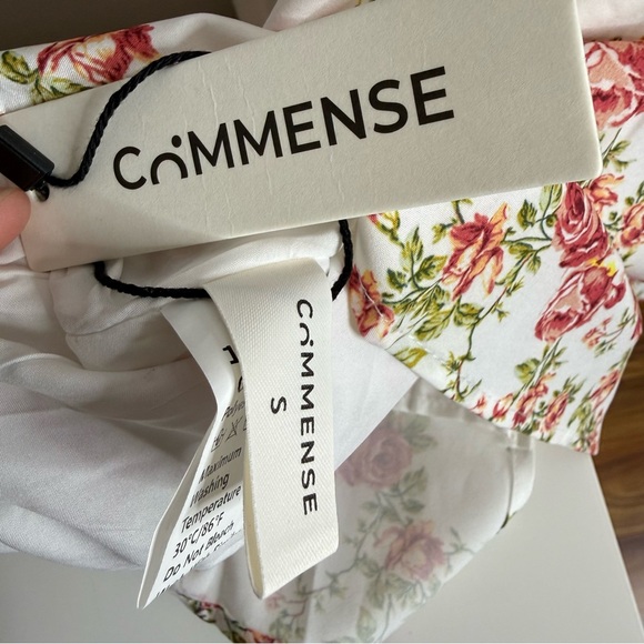 Commense Rosebud Floral Midi Sundress White Pink Slit Corset Small NWT - Picture 8 of 15